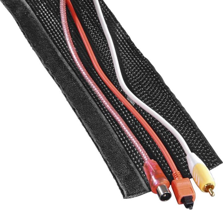 Productafbeelding Hama Flexibele stoffen beschermslang, universeel, 20 - 40 mm, 1,8 m, zwart (Kabeldoorvoer, 180 cm)
