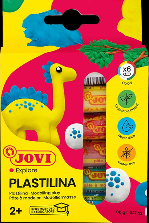 Produktbild Jovi Knete PLASTILINA farbsortiert, 6 Farben je 15,0 g