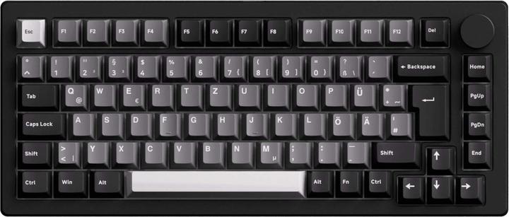 Actual product image Akko MonsGeek M1 V5 VIA Black & Silver Keyboard ISO-DE/UK/Nordic layout Rosewood Switch (DE, Cable, Wireless)