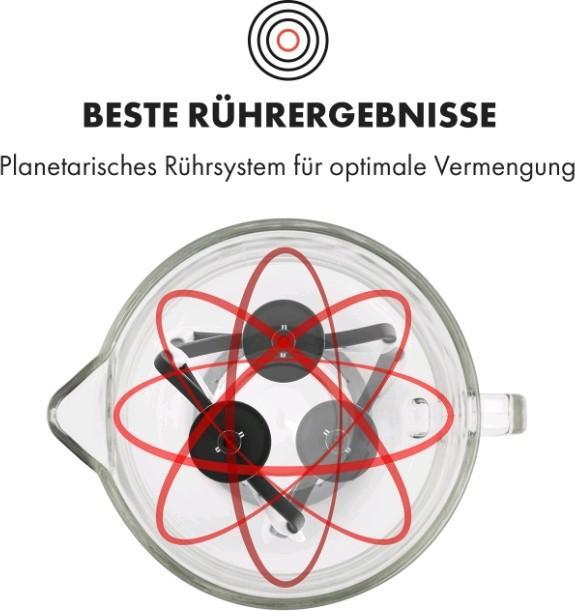 Produktbild Klarstein Lucia Rossa 2G Küchenmaschine Rot (1300 W)