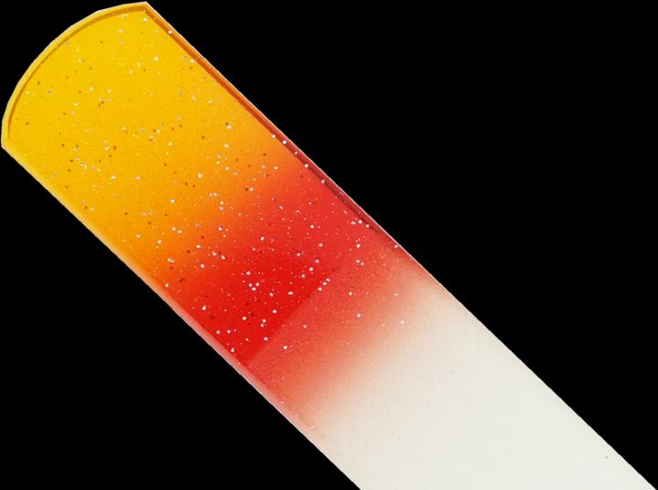 Produktbild Pediküre-Glasfeile, doppel- seitig, gelb/rot mit Glitter Länge: 13,5cm
