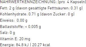 Nährwerte und Zutaten Phytopharma Nachtkerze (1 Stück, Kapseln, 110 g)