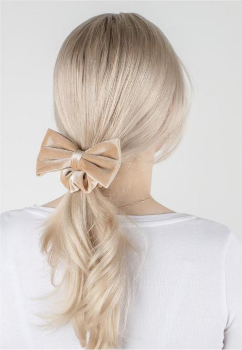 Produktbild Trisa Hair - Velvet Scrunchie & Bow Hair Clip Sand (Schmuck)