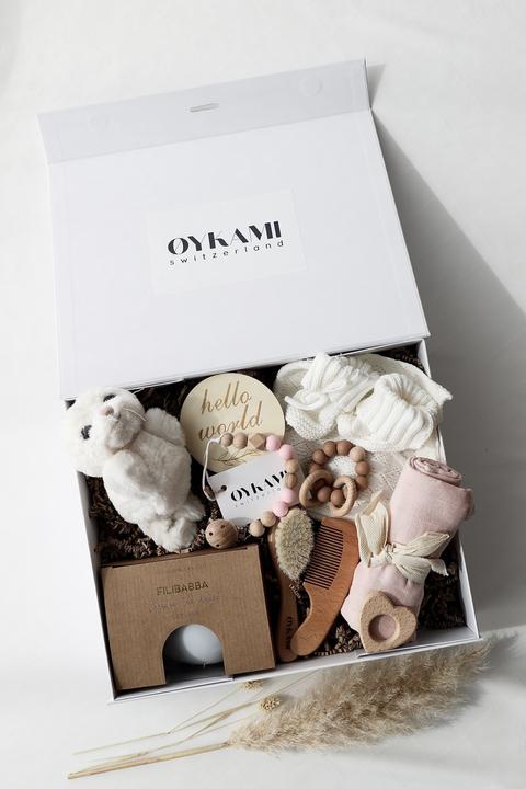 Produktbild Oykami Baby Geschenkbox Rosa "Paris" Robbe Weiss