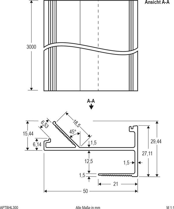Actual product image EVN APTBHL300 (3000 mm, 50 mm)