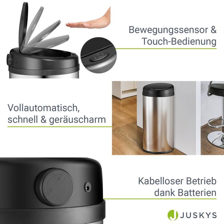 Actual product image Juskys Automatic waste bin with sensor (40 l)