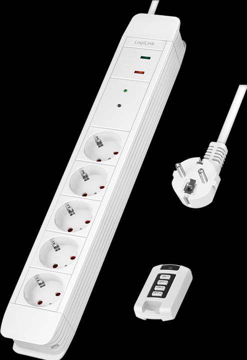 Image du produit LogiLink Multiprise,5xCEE 7/3 avec télécommande (5 x, CEE 7/3, 1.50 m)