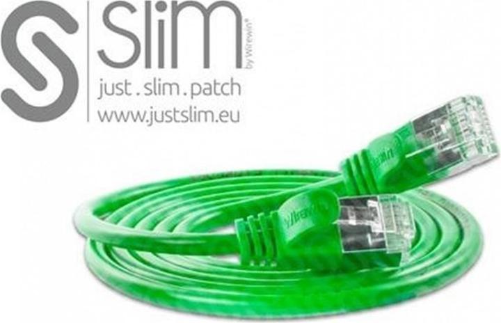 Actual product image Wirewin Slim patch cord: F/FTP, 7.5m, green (U/FTP, CAT6, 7.50 m)
