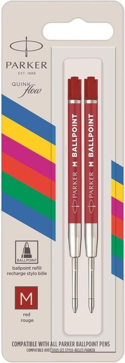 Immagine prodotto Parker Pen Ricarica a sfera QUINKflow Basic 2er M (Mine di ricambio, Rosso, 0.70 mm)