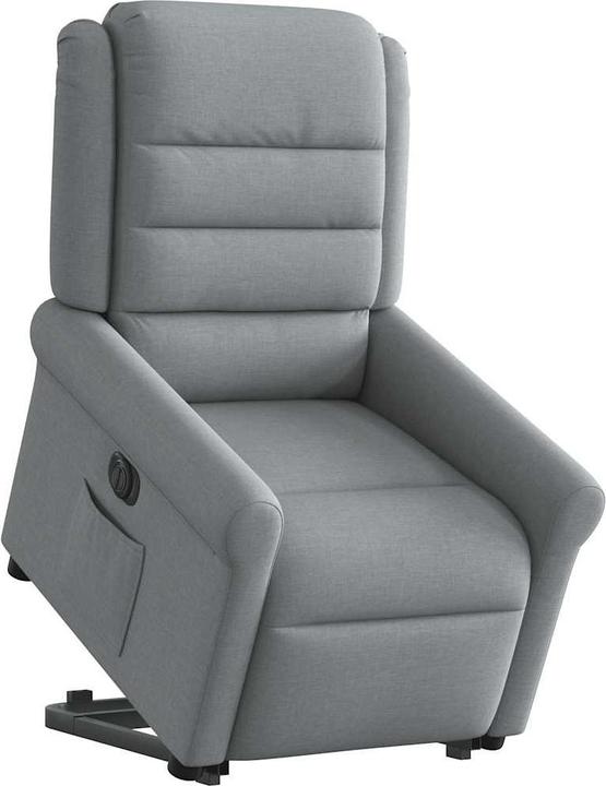 Produktbild VidaXL Elektrischer Massagesessel mit Aufstehhilfe Hellgrau Stoff