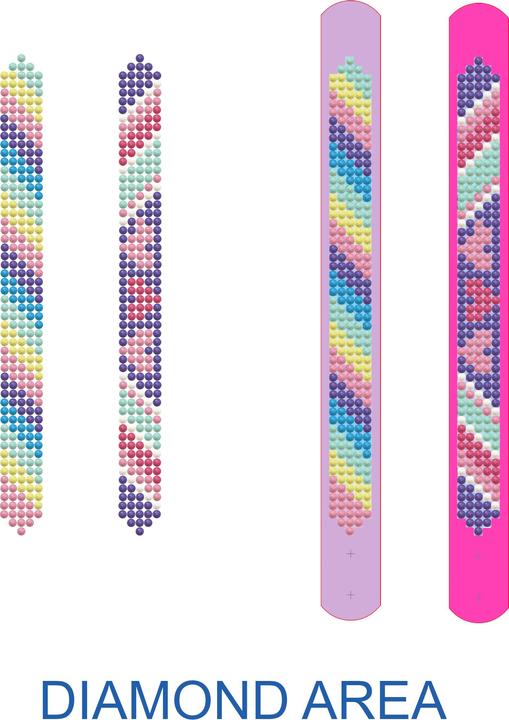 Productafbeelding Diamond Dotz DOTZIES® Original Diamond Painting Set Barbie met 5 motieven: 1 etui, 2 armbanden 21 x 2 cm, 2 au