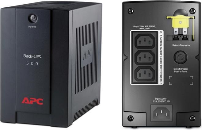 Produktbild APC Back-UPS AVR, IEC-Ausgänge (500 VA, 300 W, Line-Interaktiv USV)