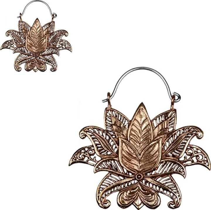 Image du produit Star Piercing Boucles d'oreilles or rose Fleur indienne (Bronze, sans laiton)