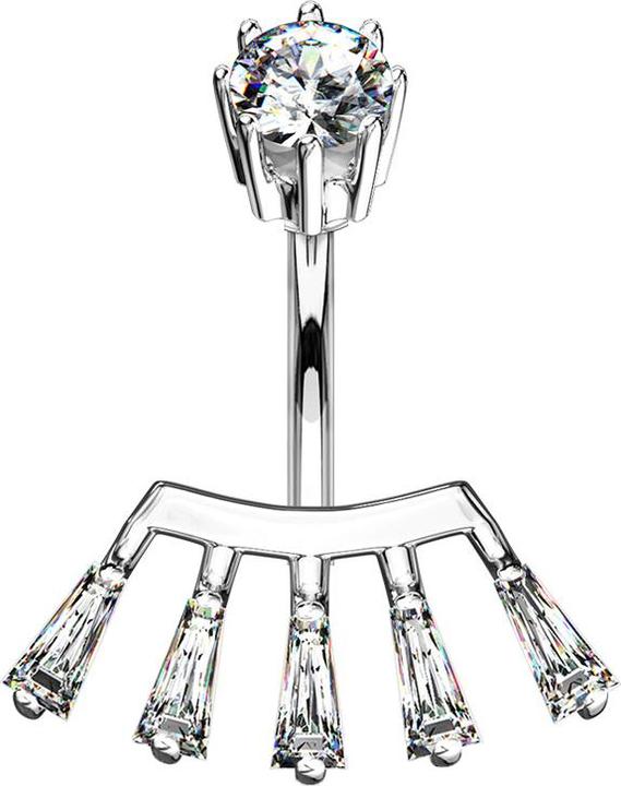 Actual product image Star Piercing Banana Inner Thread Silver Princess (Brass, Surgical steel 316L)