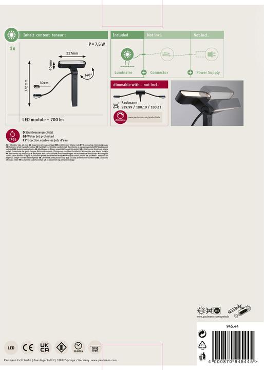 Produktbild Paulmann Outdoor Plug & Shine Ito (700 lm, IP65)