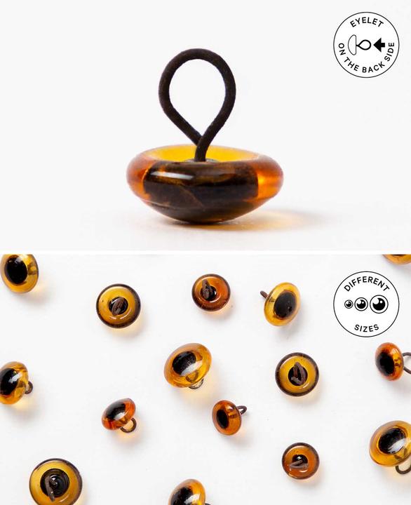 Produktbild I Am Creative Tieraugen mit Öse, Glas, braun, 10 mm