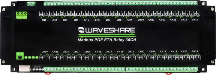 Produktbild WaveShare 30-Kanal Relais PoE Ethernet Modul RTU/Modbus TCP Protokoll