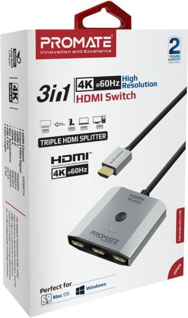 Produktbild ProMate MediaSwitch-H3 4K 3 in 1 HDMI Splitter