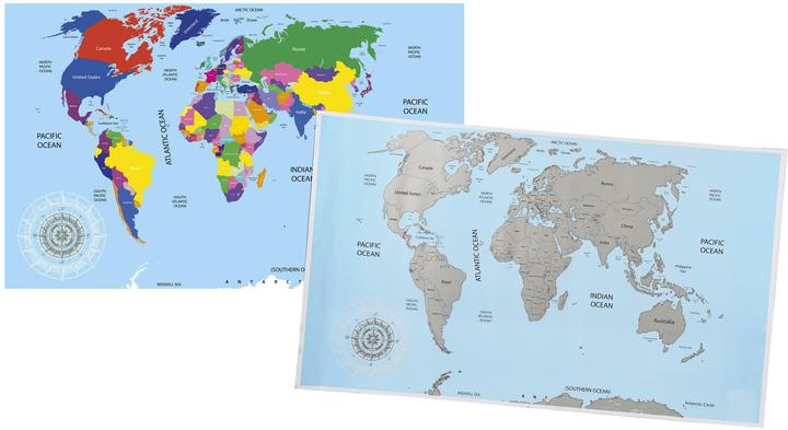 Productafbeelding Ootb Wereldkaart om af te krassen (Mappamondo, 52 x 88 cm)