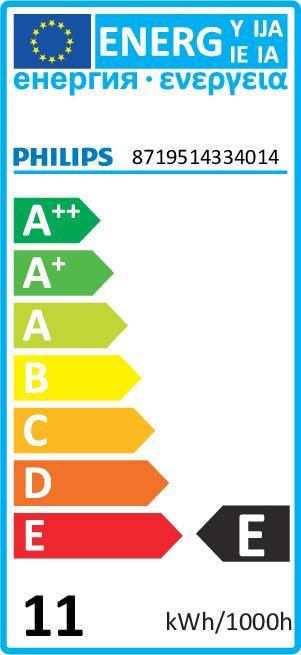 Energy Label Philips Professional Lamp MASTER VLE LEDBulb D 4-25W E27 ST64 GOLD SP G (E27, 4 W, 250 lm, 1 x, E)