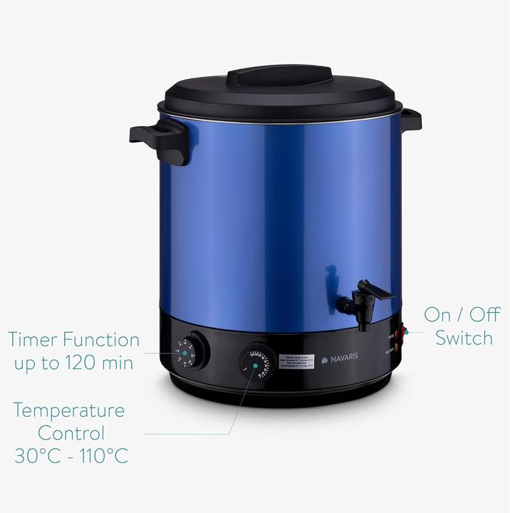 Image du produit Navaris Glühweinkocher mit Timer und Zapfhahn (27L)