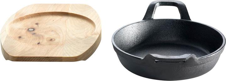 Image du produit All'Grill Poêle en fonte avec 2 poignées Ø 15 cm et dessous de plat en bois