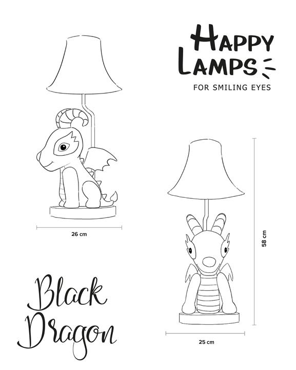 Actual product image Happy Lamps Black Dragon the dragon, LED table lamp, handmade (450 lm)