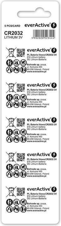 Produktbild Everactive High Performance Battery (5 Stk., CR2032, 210 mAh)