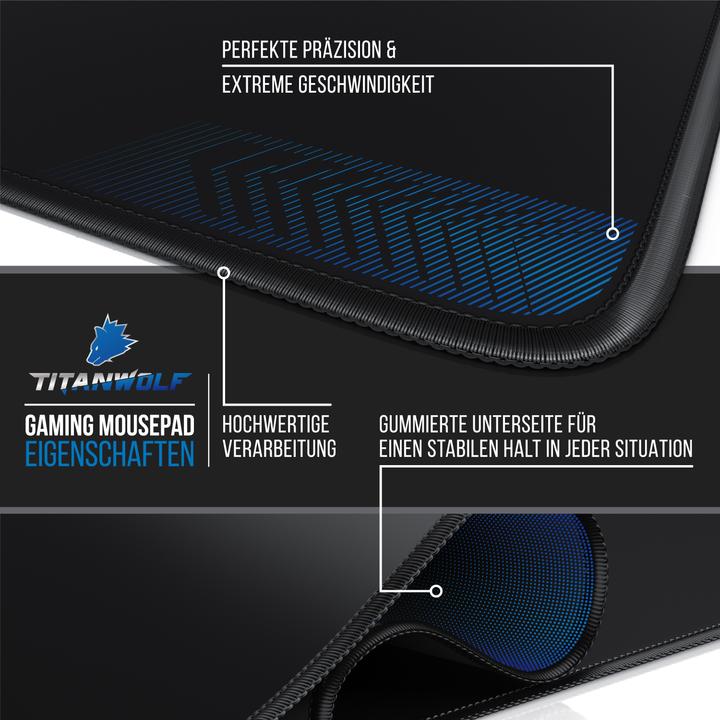 Produktbild Titanwolf Gaming Mauspad, Übergrösse Gaming Mausmatte 1000x400mm, XXXL grosse Tischunterlage (3XL)