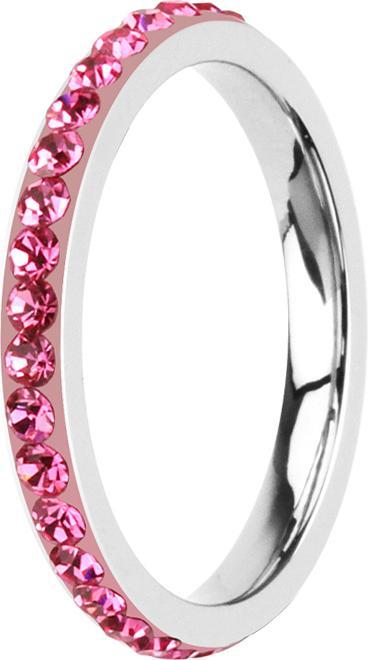 Produktbild Star Piercing Ring silber mit Kristallband pink (Ohne MessingAcryl, Chirurgenstahl 316L)