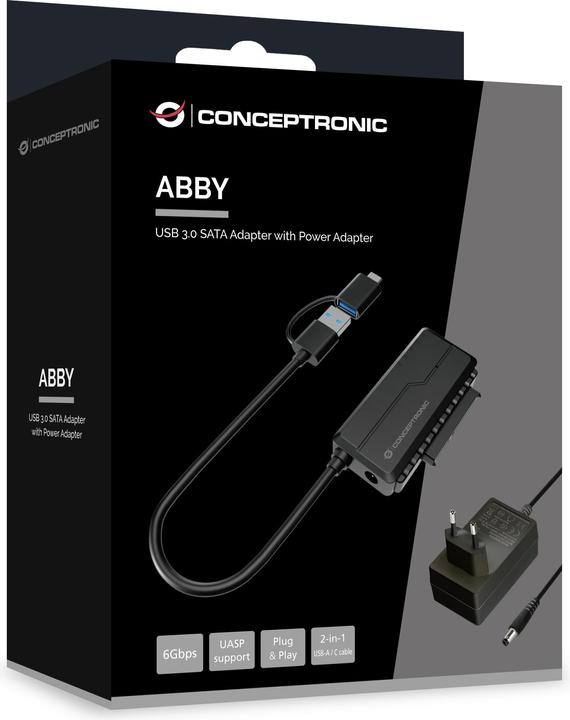Actual product image Conceptronic Adapter USB-C -> SATA Adapter 2.5/3.