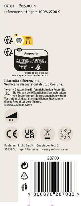 Immagine prodotto Paulmann Pistone ST64 (E27, 7.50 W, 806 lm, 1 x, F)