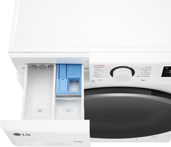 Actual product image LG D4R5010TSWSWS washer-dryer 10/6kg AI DD, R5 Series Class D, 1400 rpm, TurboWash 360, Steam, Eco Hyb