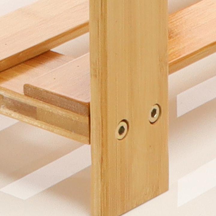 Immagine prodotto Toboli Sgabello con seduta 440x280x408mm Tavolino di bambù Tavolino finale Sgabello da bagno in legno con