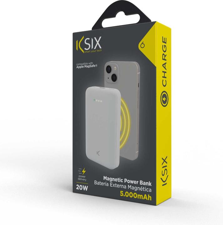 Immagine prodotto KSIX Power Bank 5.000 Mah USB Pd E Qc + Cavo Micro USB Bianco (5000 mAh, 20 W)