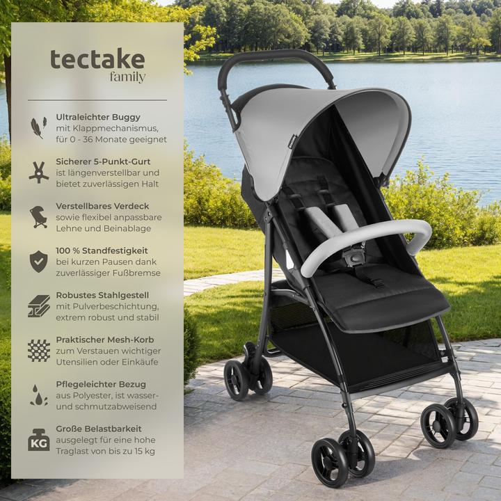 Actual product image tectake Buggy-Kinderwagen Emma, klappbar, 5-Punkt-Gurt, mit Bremse