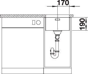Image du produit Blanco Andano 340-U (Evier sous plan, 38 cm, 44 cm)