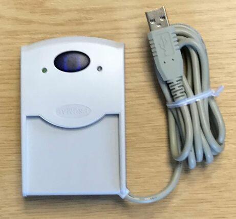 Actual product image Promag PCR-330M, USB RFID Reader, 13.56 MHz, Slot, USB (Keyboard-Mode), Dimensions (WxHxD): 65x23x100mm (USB)
