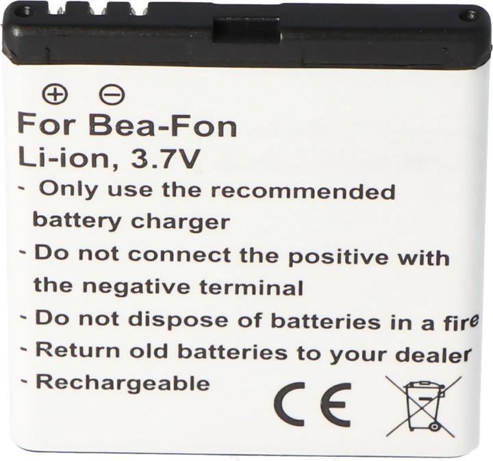 Actual product image AccuCell Battery Bea-Fon SL652A, SL652AF, SL660, SL670