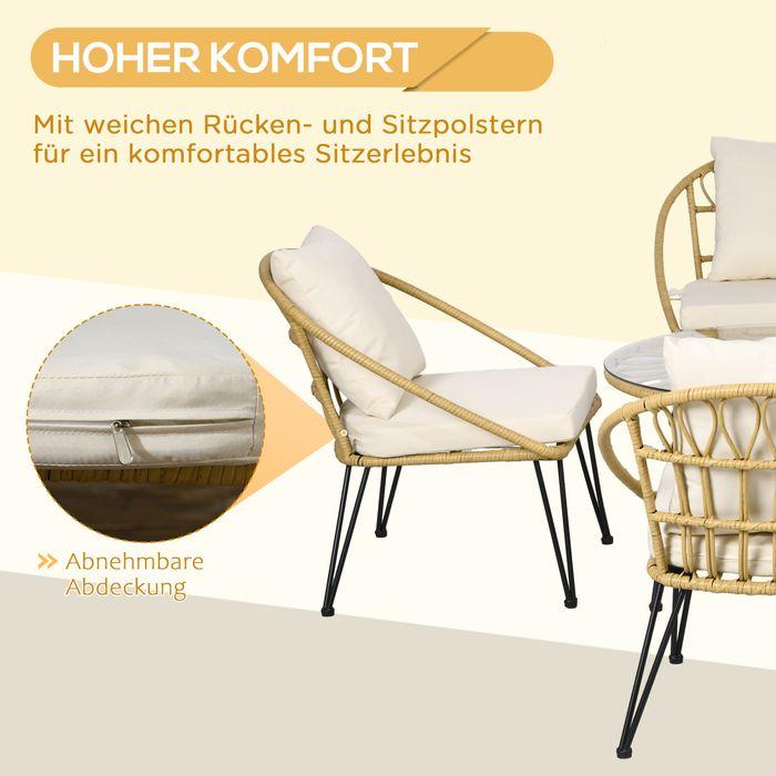 Immagine prodotto Swisshandel24 Set di mobili da giardino in rattan da 5 pezzi, divano incluso 1 tavolo da pranzo, 4 sedie, divano (82 cm)