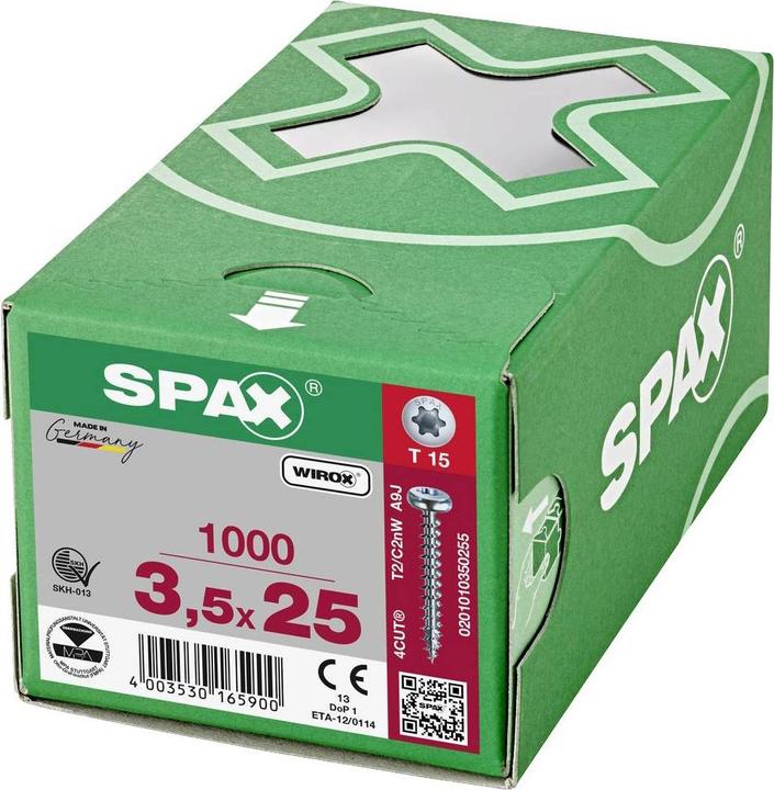 Produktbild Spax Spanplattenschrauben PH T15 3,5x25 mm (1000 Schrauben pro Stück)