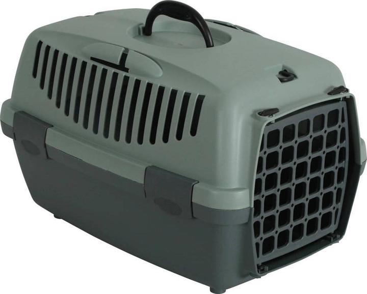 Actual product image Zolux Transporter GULLIVER 1 with plastic door, green, recycled (422180) (Dog, Safety closure)