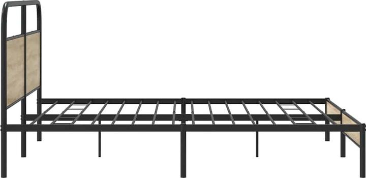 Produktbild VidaXL Metallbett ohne Matratze Räuchereiche 200x200 cm (200 x 200 cm)