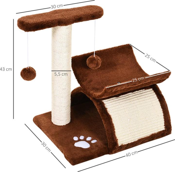 Immagine prodotto Jamb Albero per gatti (43 cm, Marrone, Bianco)