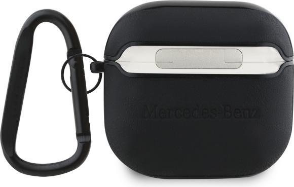 Actual product image Mercedes-Benz Mercedes MEA4CSLBK AirPods 4 cover black/black Leather Metal Logo (Headphone sleeve)