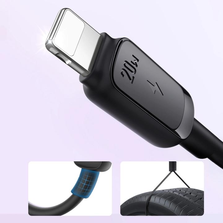 Actual product image Joyroom Color Series USB-C - Lightning Cable 20W, 1.2m - Black (1.20 m, USB 3.2 Gen 2)