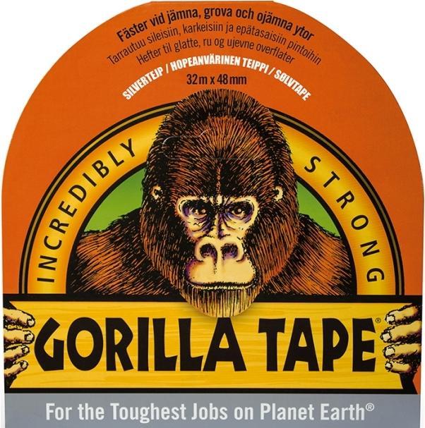 Produktbild Gorilla gaffatape 48 mm x 32 meter sølv