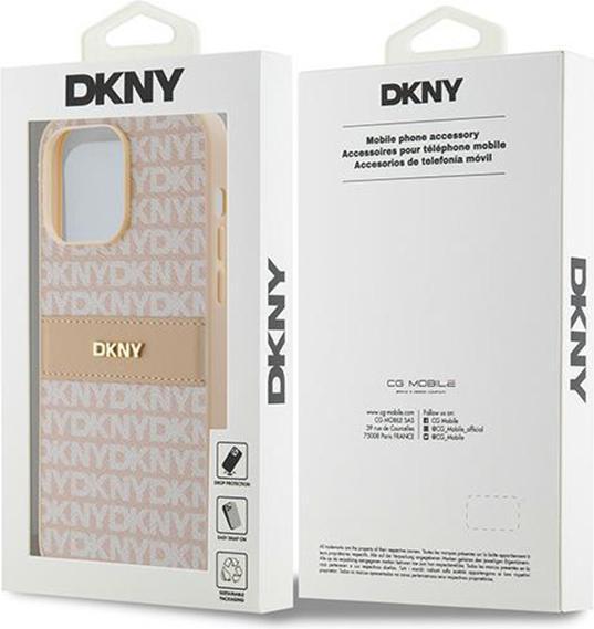 Immagine prodotto DKNY DKHCP14XPRTHSLP iPhone 14 Pro Max 6,7" różowy/rosa custodia rigida in pelle Mono Stripe & Logo in (Apple iPhone 14 Pro Max)