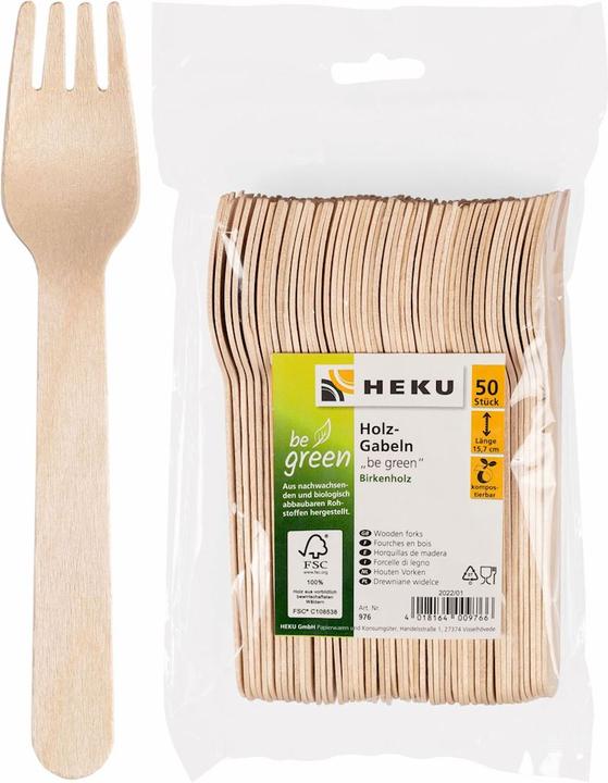 Produktbild Widmann Einweggabeln aus Holz, 50 Stk. be green (50 x)