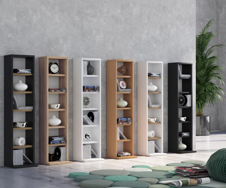Immagine prodotto VCM Scaffale porta CD DVD in legno Elementare (21 x 20 x 92 cm)